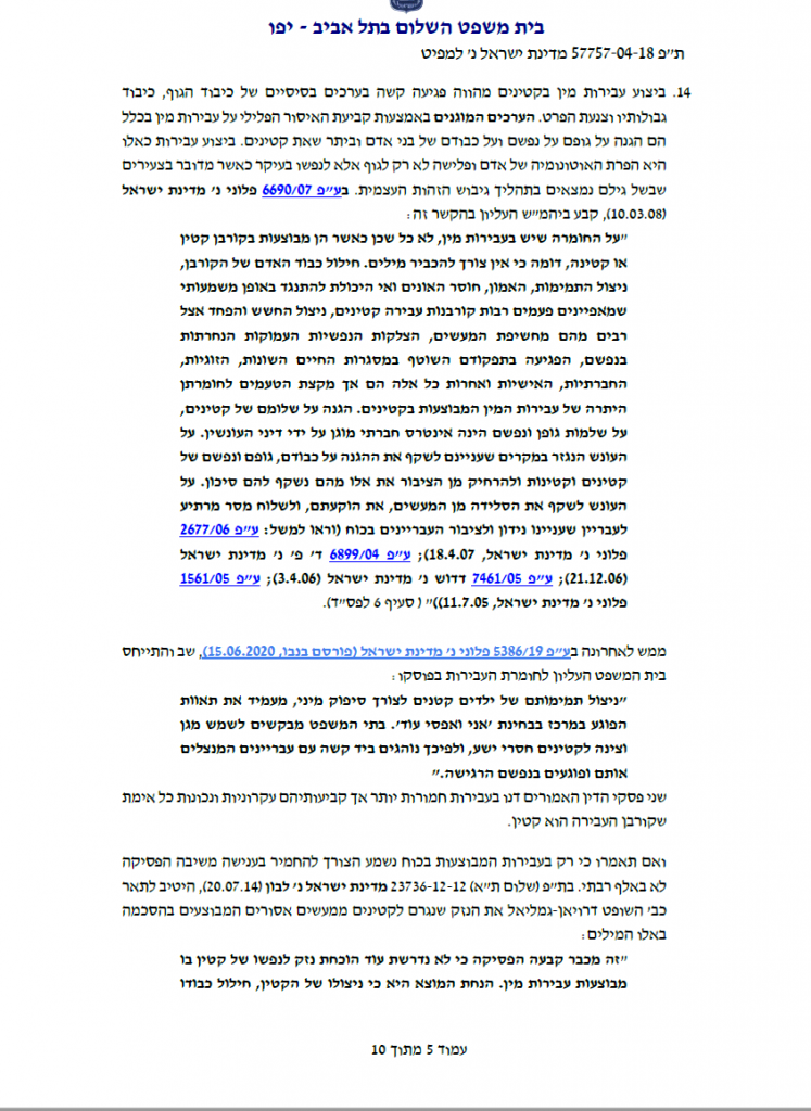 ת"פ 57757-04-18 מדינה ישראל נ' מאיר למפיט הורשע בגין ביצוע מעשה סדום בקטינים ושידול לזנות